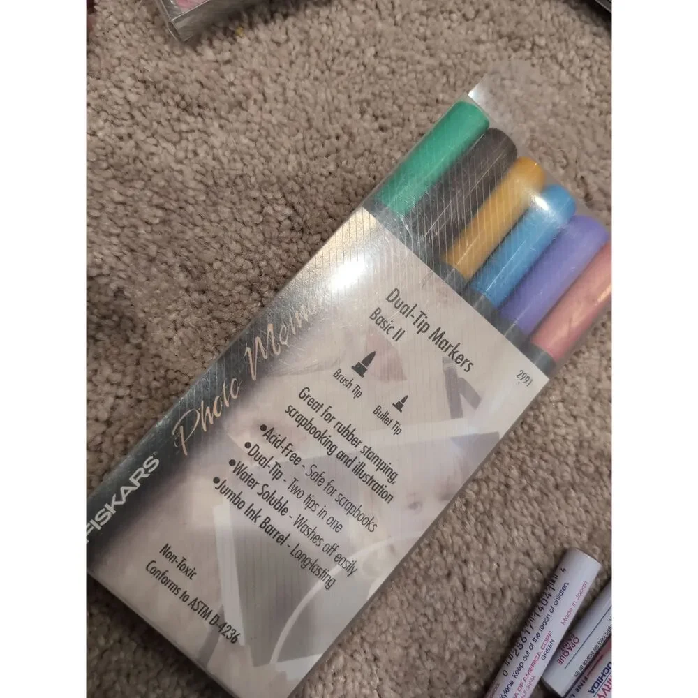 Fiskars Basic II Dual-Tip Markers Brush Bullet Acid-Free Water Soluble
